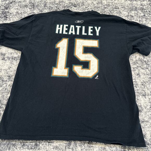 Vintage San Jose Sharks Heatley Men's Shirt Reebok Black Size Large NHL Hockety - Picture 1 of 7